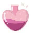 Heart Shaped Potion Bottle Filled with Love Potion Liquid Royalty Free Stock Photo